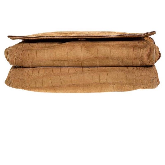 ***SOLD*****YSL Saint Laurent Nubuck Leather Croc Embossed Catwalk Bag - Picture 11 of 14